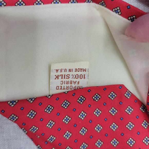 Liberty of London Red Patterned Silk Neck Tie - Picture 7 of 7